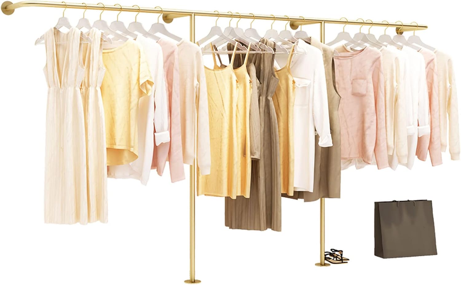 Household Retail Store Wall-Ceiling Mounted Clothes Rack,Creative Golden Boutique Clothing Store Clothes Rack,Multi-Purpose Closet Storage Clothes Rail/25(450cm