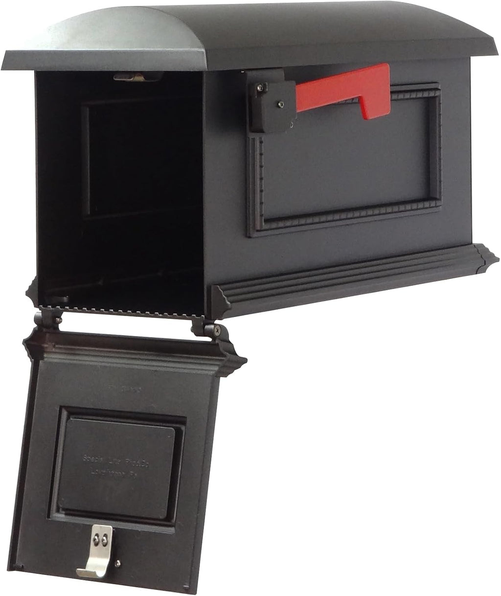 Special Lite Traditional Curbside Mailbox with Ashland Post - Black Mailbox with Aluminum Post - SCT-1010_SPK-600-BLK