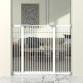 41' Extra Tall Cat Gate for Doorway, 40.6-49.1'' Metal Pet Baby Safe Gate, Extra Wide Pressure Mounted Child Door with Expansion Kit, No Drilling Cat Fence Indoor, Tall Dog Gate, White