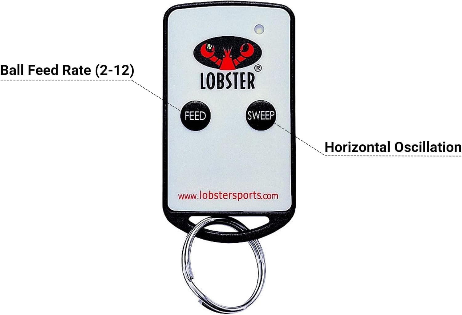 Lobster Sports Tennis Ball Machine - Automatic Portable Tennis Ball Launcher for Training and Practice - Pre-Programmed and Custom Drills, with Remote - External Battery (Elite One)
