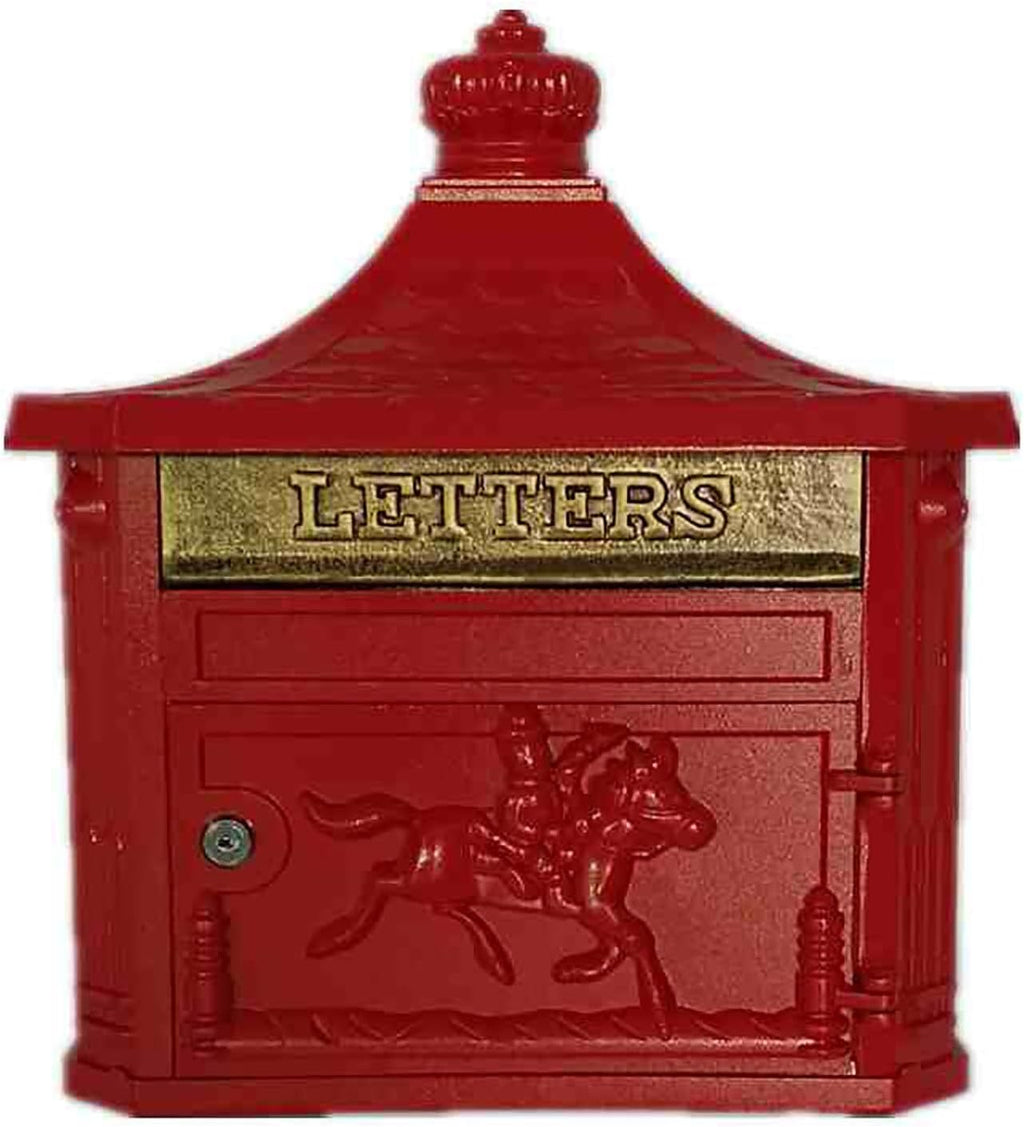 Wall Mounted Mailbox Galvanized Steel and Aluminum Material Rainproof Metal Post Box,Mailboxes for Outside, 16x5.6x18 in(Red)