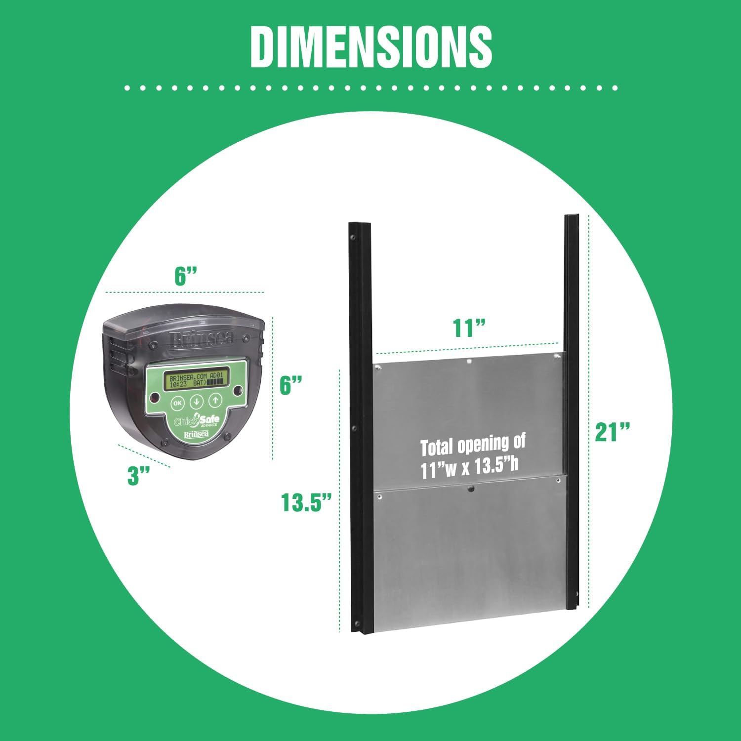 Brinsea ChickSafe Advance Automatic Chicken Coop Door Opener and Door Kit for Hen House with Programmable Timer, Digital Display, Space Saving 2-Stage Aluminum Door