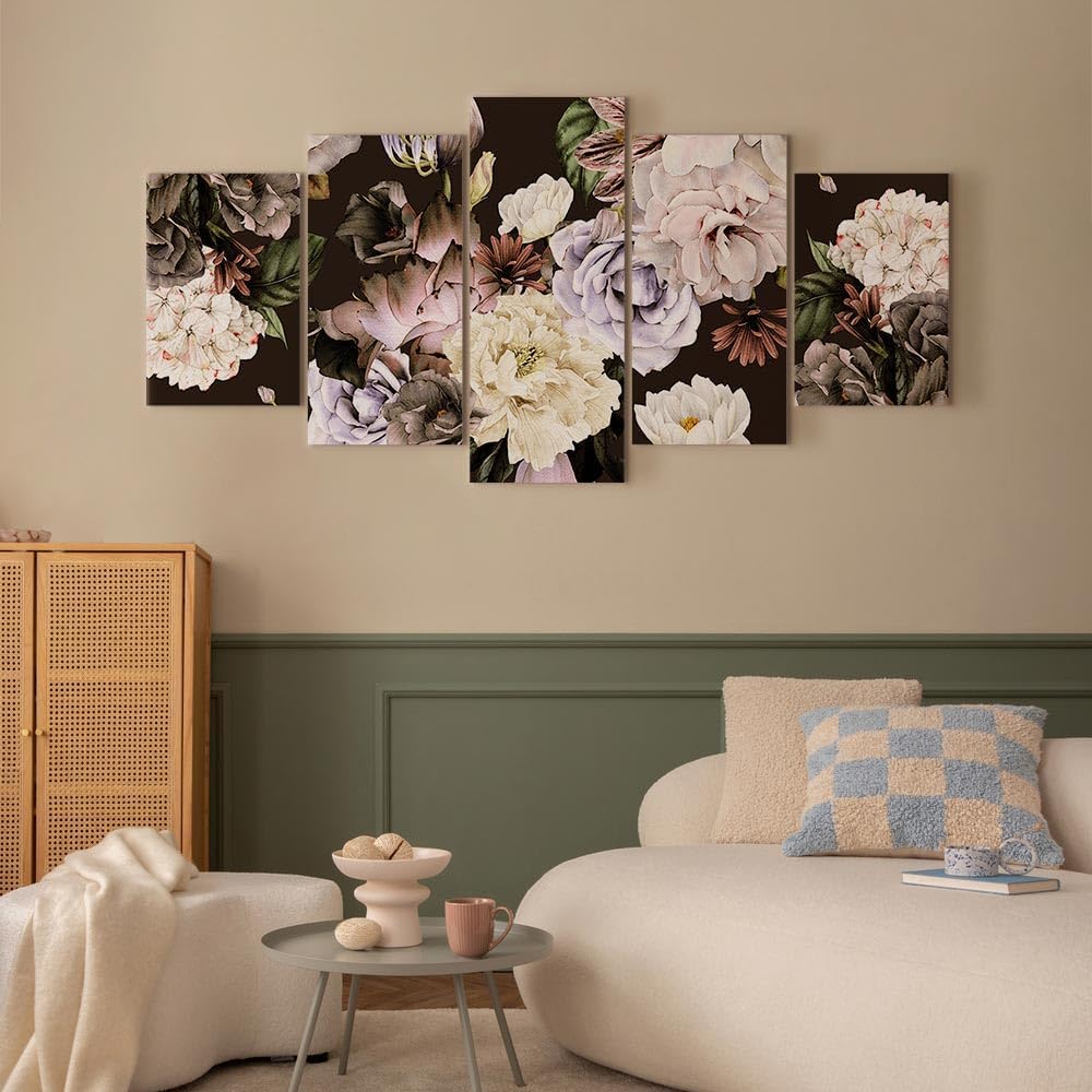 artgeist Canvas Wall Art Print Flowers 59x30 in - 5pcs Home Decor Framed Stretched Picture Photo Painting Artwork Image - Flower Nature b-C-0633-b-m