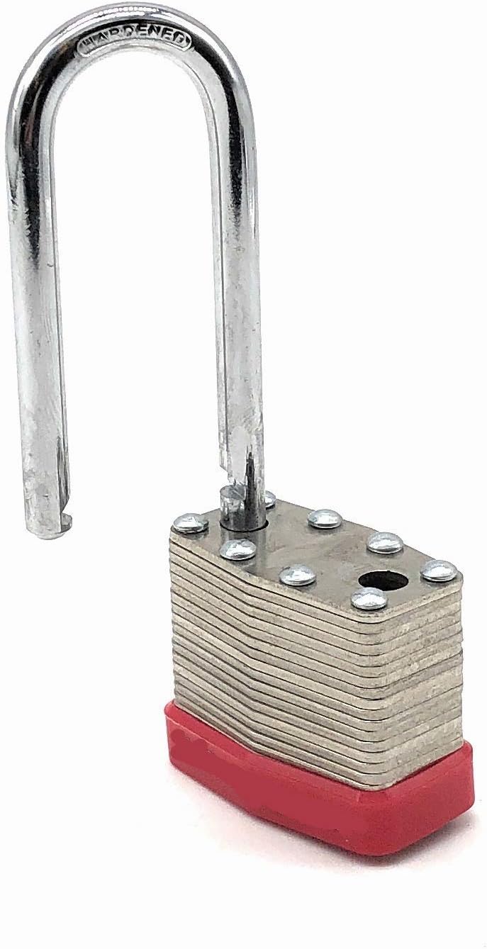 40mm Keyed Alike (A389) Laminated Steel Long Shackle Padlock, 1 3/4' Wide x 2 3/4' Shackle Size (24)