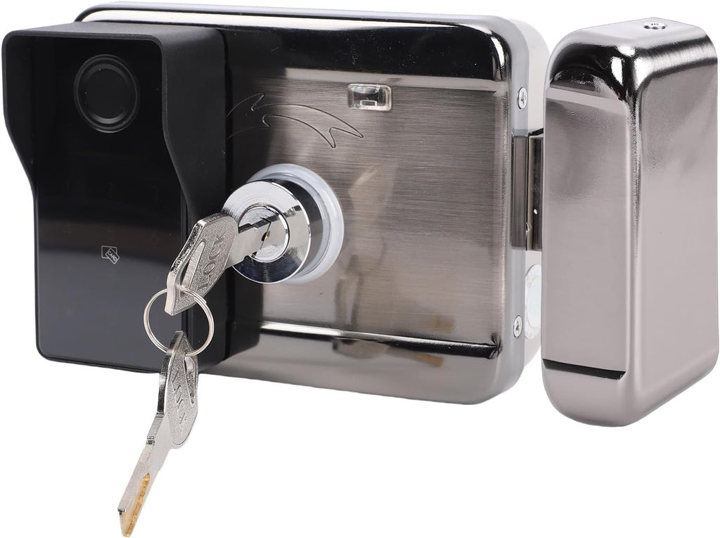 Pssopp Electronic Smart Gate Lock, Gate Locks Double Side Fingerprint with Keypad Keys Card for Garden Fence Yard Electronic Smart Lock, 5 Unlock Methods Nan