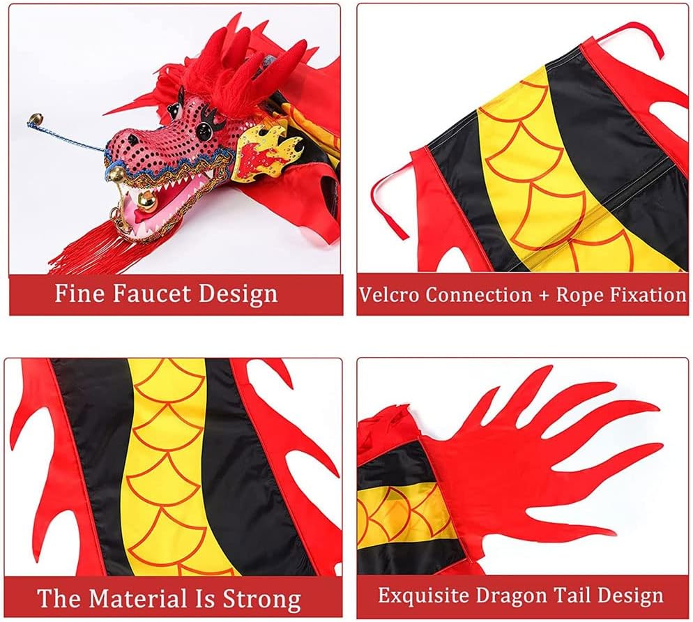 Dance Streamer 3D Colorful Dragon Silk Flowy Spinning Dragon Dance Ribbon Streamers Chinese Folk Fitness Outdoor Sports