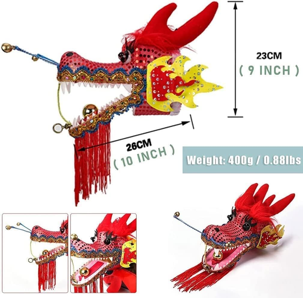 Lion Dance Streamer Silk Dragon Dance with Rope Outdoor Sports Fitness Ribbon Chinese New Year Lion Dragon Dances Costume(B,6m/20f)