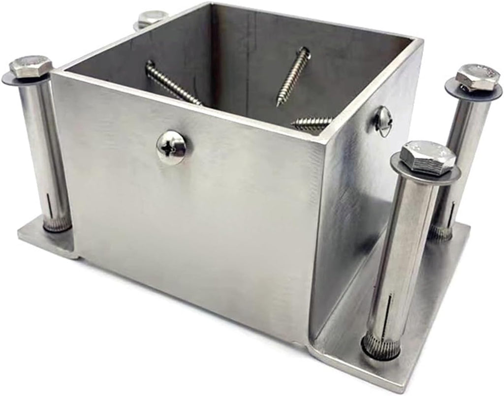 ZAQYCM Stainless Steel Post Base 2x2 3x3 4x4 5x5 6x6 7x7 8x8 Inch, Heavy Duty Post Bracket for Concrete/Wood Deck/Pergola/Mailbox, Railing Post Anchors Square (Size : 200x200 mm (7.9x7.9 in))