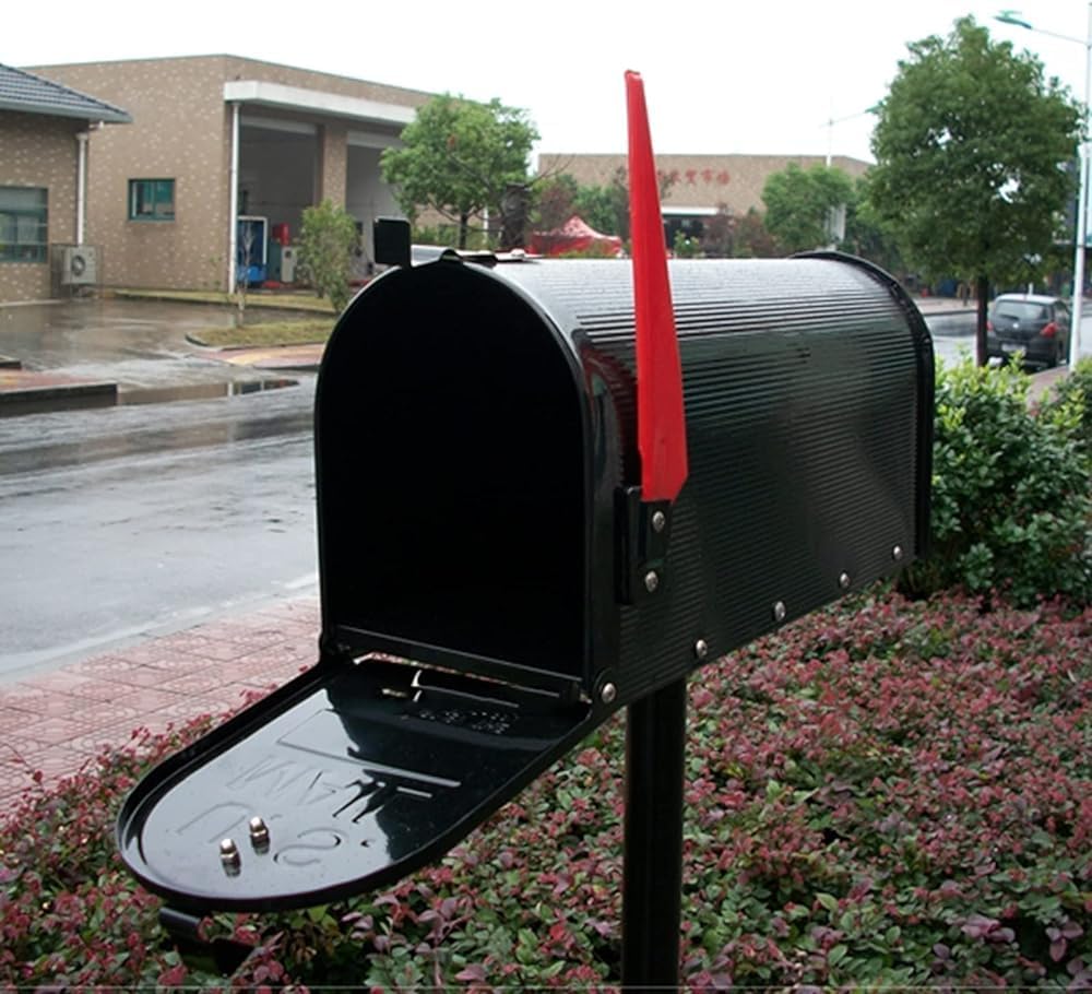 Floor Stand Weatherproof Letter Storage Box, Drop Post Box American Style Tall Mailboxes for Townhouse/Garden