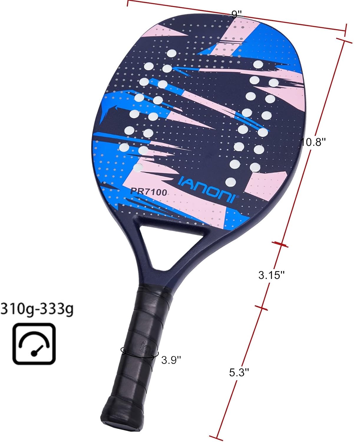Beach Tennis Paddle Beach Tennis Racket Carbon Fiber with EVA Memory Foam Core Tennis Paddles