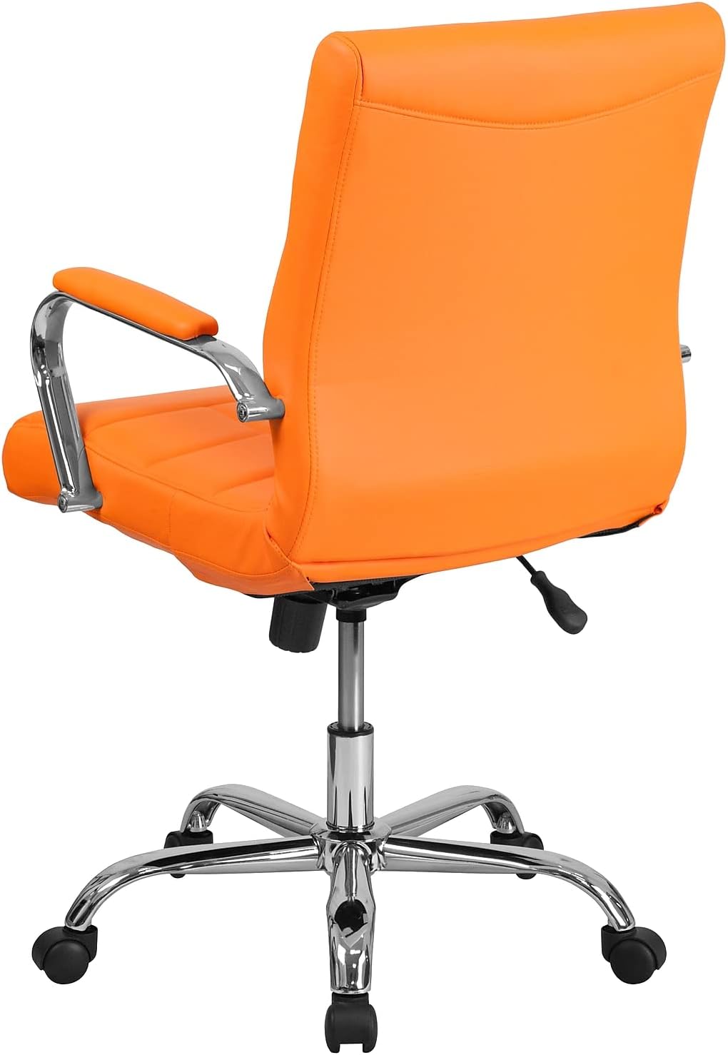 Flash Furniture Vivian Mid-Back Orange Vinyl Executive Swivel Office Chair with Chrome Base and Arms