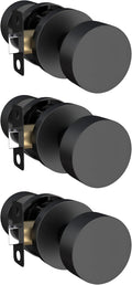 Mega Handles Buena Passage Door Knobs - 3 Pack Reversible Interior Door Knobs, Heavy Duty Matte Black Door Knob for Closet & Hallway, No Lock, Fits All Standard Door Sizes - Matte Black