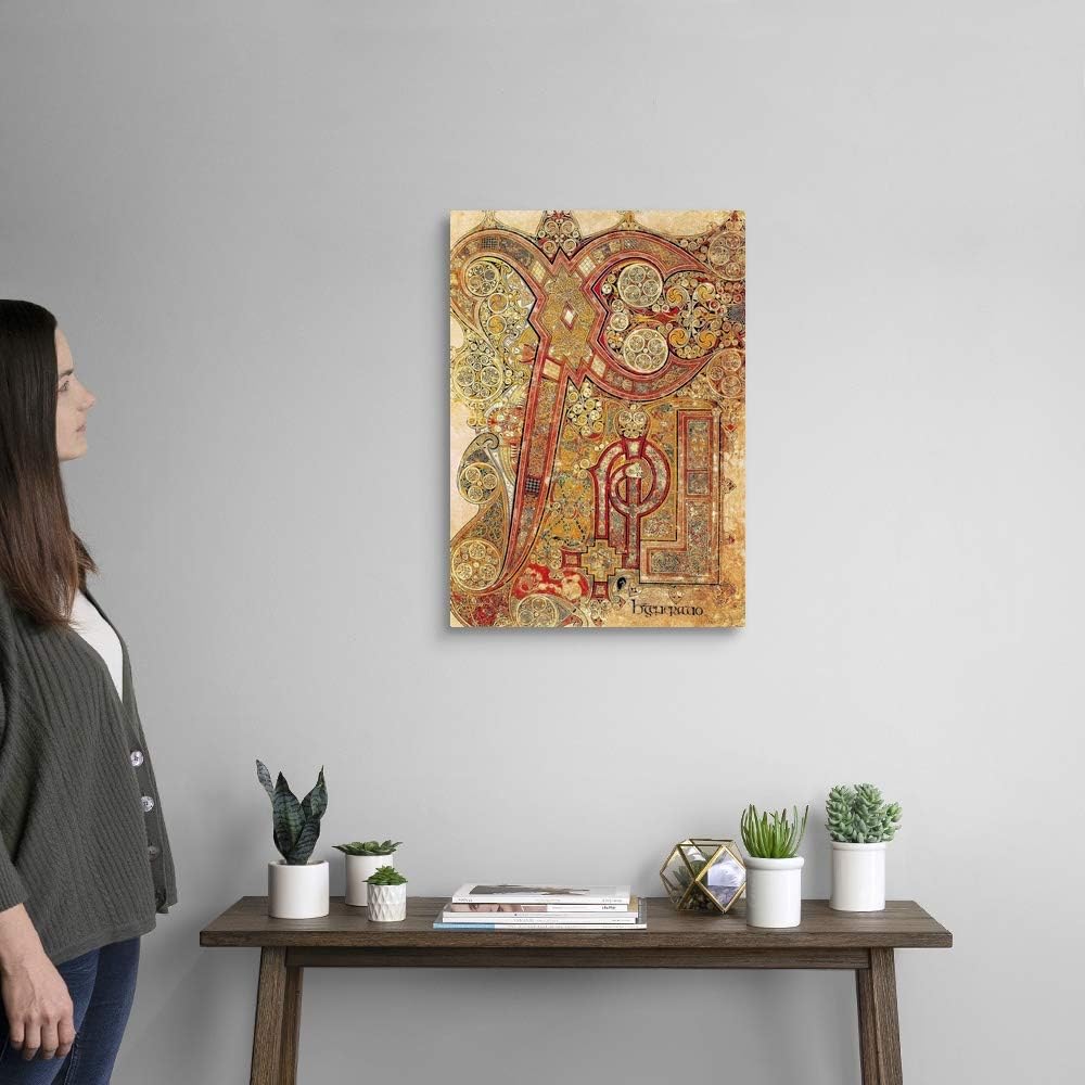 GREATBIGCANVAS Book of Kells. 8th-9th c. Chapter Letter Canvas Wall Art Print, History Home Decor Artwork,
