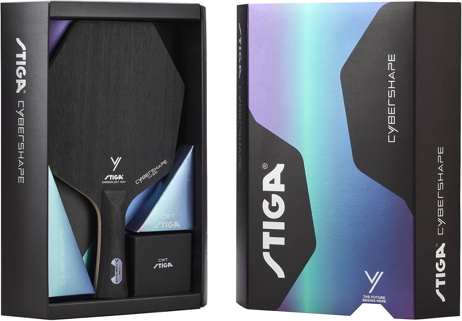 STIGA Cybershape Carbon CWT Table Tennis Blade with Custom Weight Technology I Superior Control, Enhanced Grip for Offensive Play
