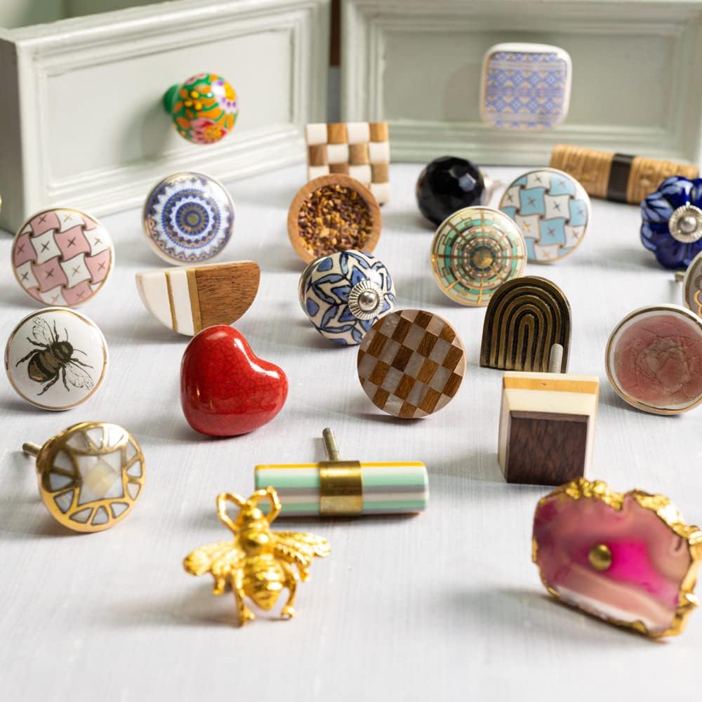 Indian Shelf 14 Piece Flat Round Brass Silver Decorative Drawer Pulls Dresser Handles Cabinet Knobs Modern Touch