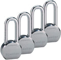 Master Lock - (4) High Security Pro Series Keyed Alike Padlocks w/8 Keys, 6230NKALH-4 w/BumpStop Technology