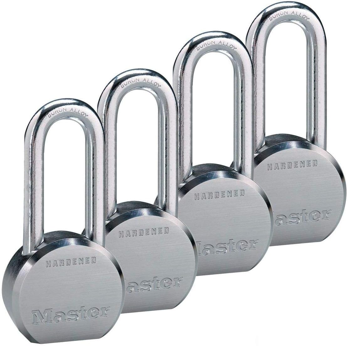 Master Lock - (4) High Security Pro Series Keyed Alike Padlocks w/8 Keys, 6230NKALH-4 w/BumpStop Technology
