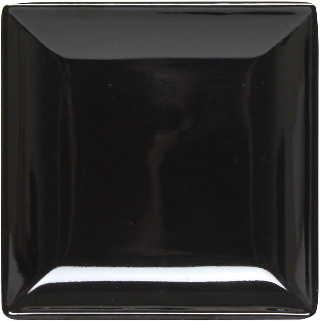 TrueCraftware- 10' x 10' Square Plate Classic Black Dinnerware Melamine Set of 12- Dishwasher Safe Reusable Dinner Plates Durable Lightweight Dinnerware for Dinner Dishes