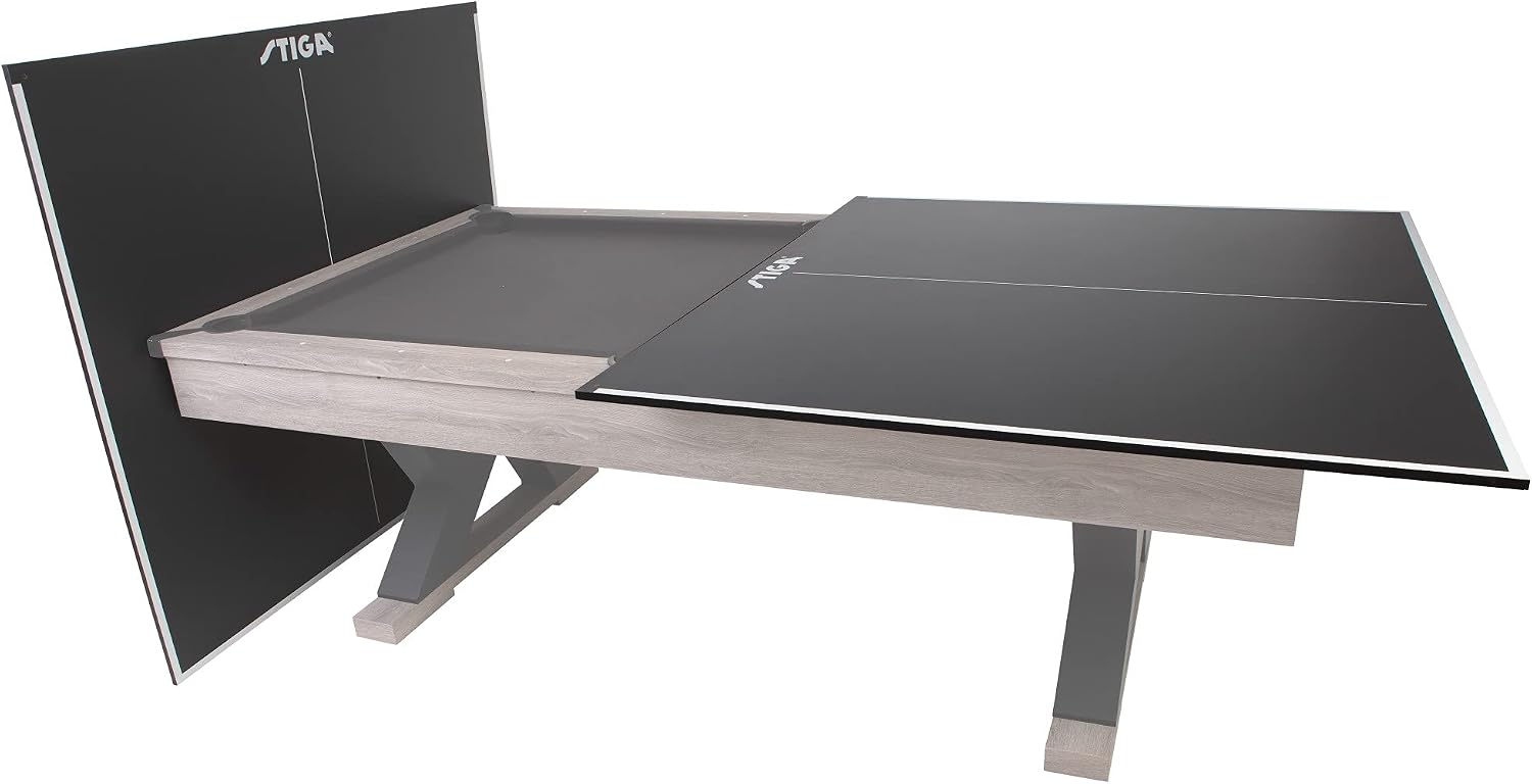STIGA Premium Table Tennis Conversion Top - Ping Pong Pool Table Toppers with Net - Regulation Size - 2 Piece and 4 Piece Available