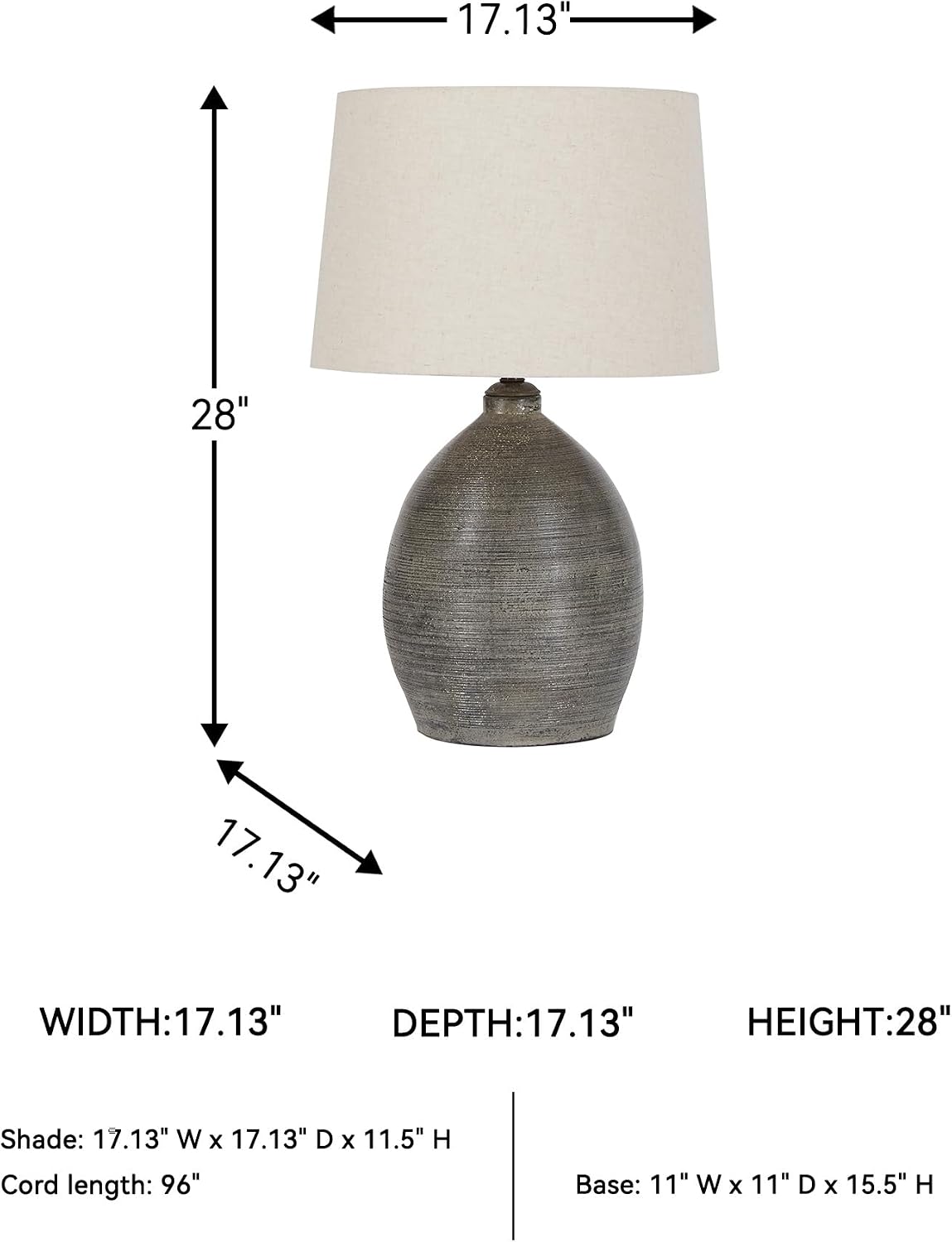 Signature Design by Ashley Joyelle Modern 27.5' Terracotta Table Lamp, Gray