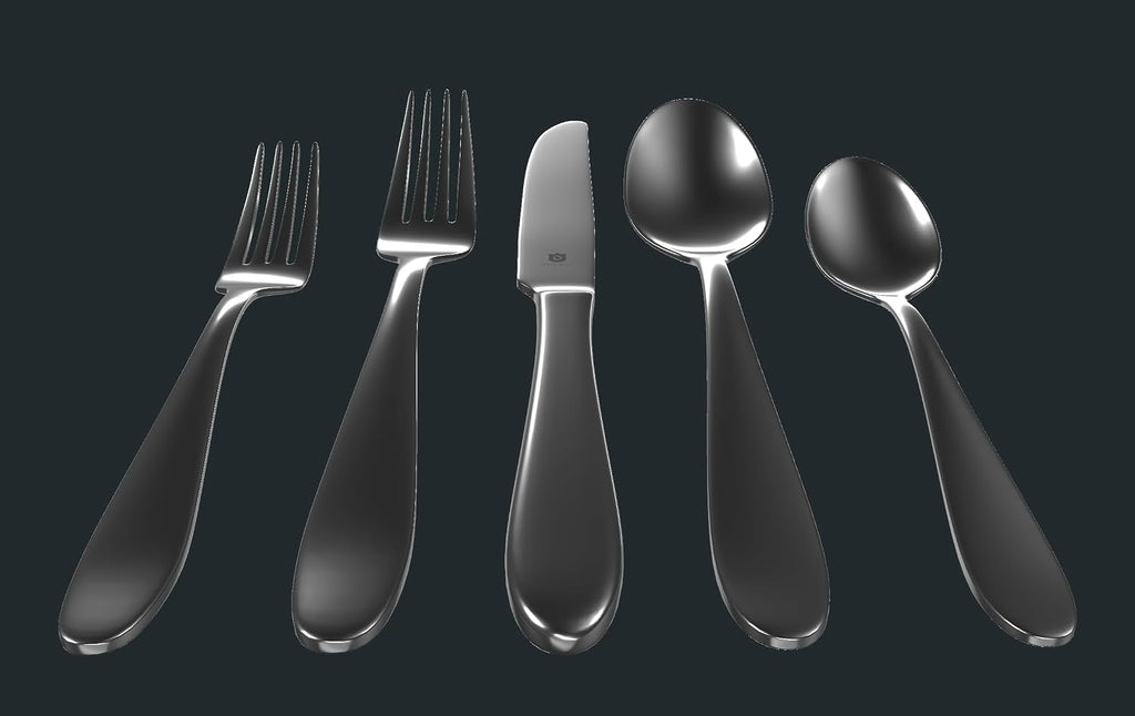 Danialli Matte Silverware Set, 18/10 Stainless Steel Satin Flatware, Modern Brushed Finish Cutlery, Dishwasher Safe & Durable, Built to Last (40-Piece, Razzoli)
