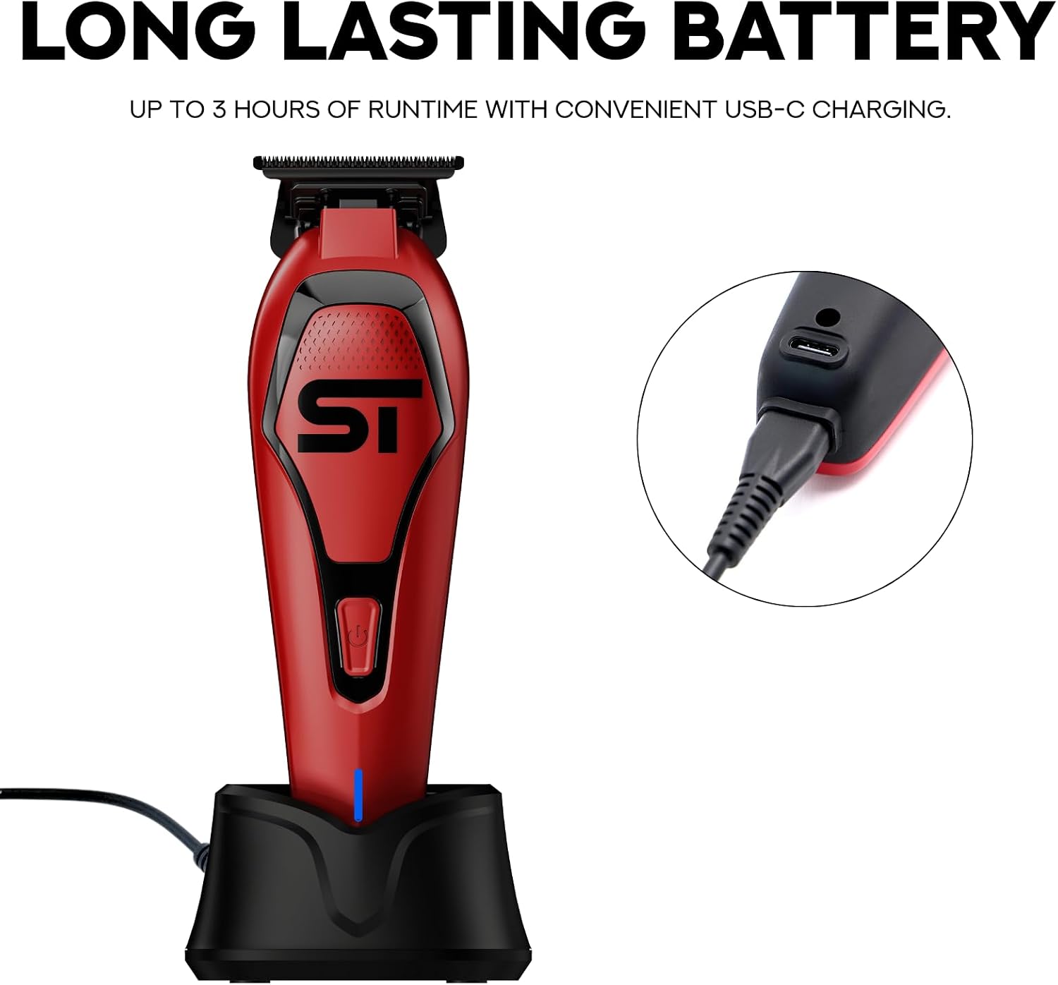 Supreme Trimmer Darkstar 72 Trimmer ST700 with Magnetic Vector Motor | 180 Min Run Time, 9000 RPM Barber Hair Trimmer | Low Noise, Professional Beard Trimmer DLC Blades