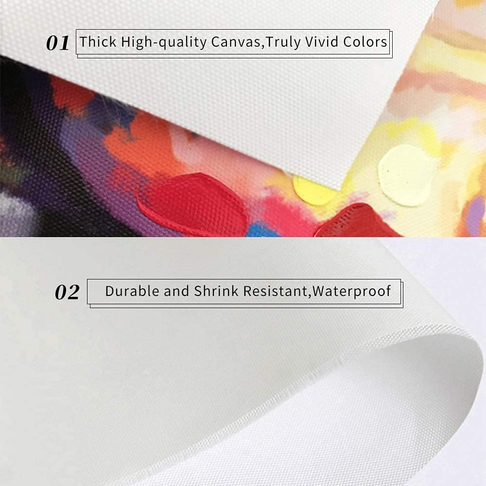 INVIN ART Framed Canvas Wall Art White Light by Jackson Pollock, Abstract Drip Painting, Modern Print for Living Room Home Office(Black Slim Frame, 28'x40')