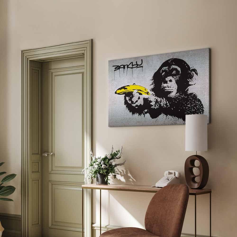 artgeist Canvas Wall Art Print Banksy 35x24 in - 1pcs Home Decor Framed Stretched Picture Photo Painting Artwork Image Street Art 030115-40