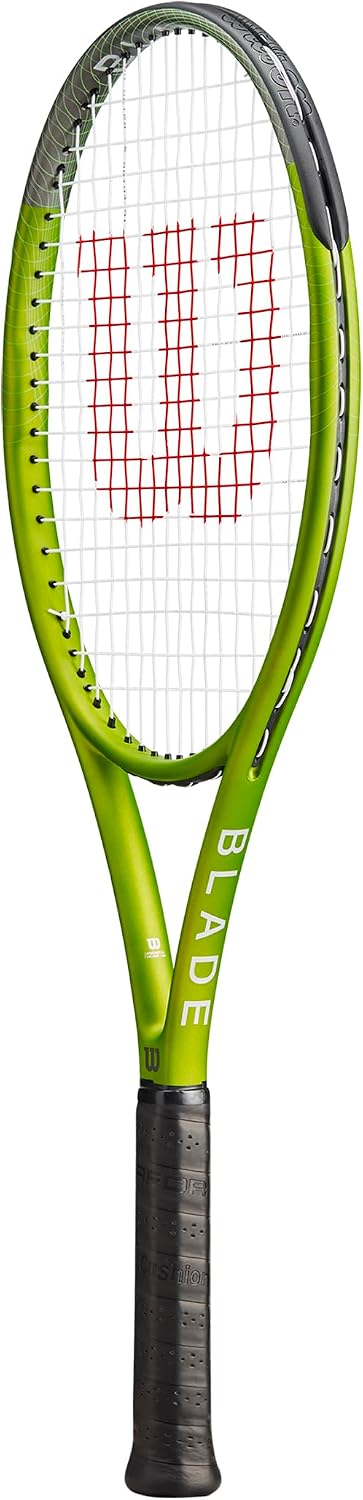 Blade Feel 103 Tennis Racket, 16x20, Adults, Beginners/ Intermediate - Green/ Black
