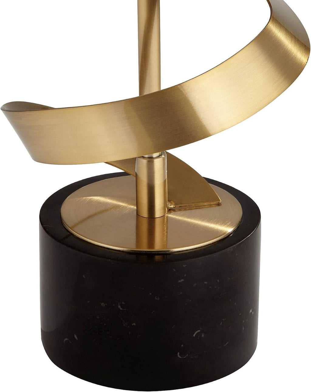Possini Euro Design Twist Modern Table Lamp 31' Tall Sculptural Brass Gold Metal Marble Black Drum Shade with Gold Liner Decor Bedroom Living Room Nightstand Bedside Night Stand Office Kids Room