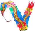 Chinese Dragon Costume 8m/26ft Dragon Dance Outdoor Dragon Ribbon Streamer Costume Outdoor Sports Performance Props Lion Dance Costume(A)