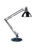 Luxo LS1EBK LS 23W CFL Task Light, 45' Powder-Coated Arm with External Springs, Weighted Base Mount, Black