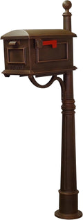 Special Lite Traditional Curbside Mailbox with Ashland Post - Copper Mailbox with Aluminum Post - SCT-1010_SPK-600-CP