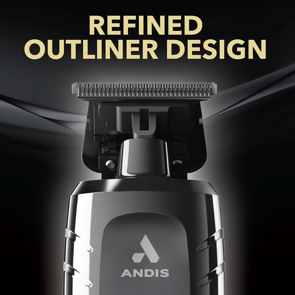 Andis 562627 GTX-EXO II Professional Cordless Lithium-ion Electric Beard & Hair Trimmer with Charging Stand, Black Chrome