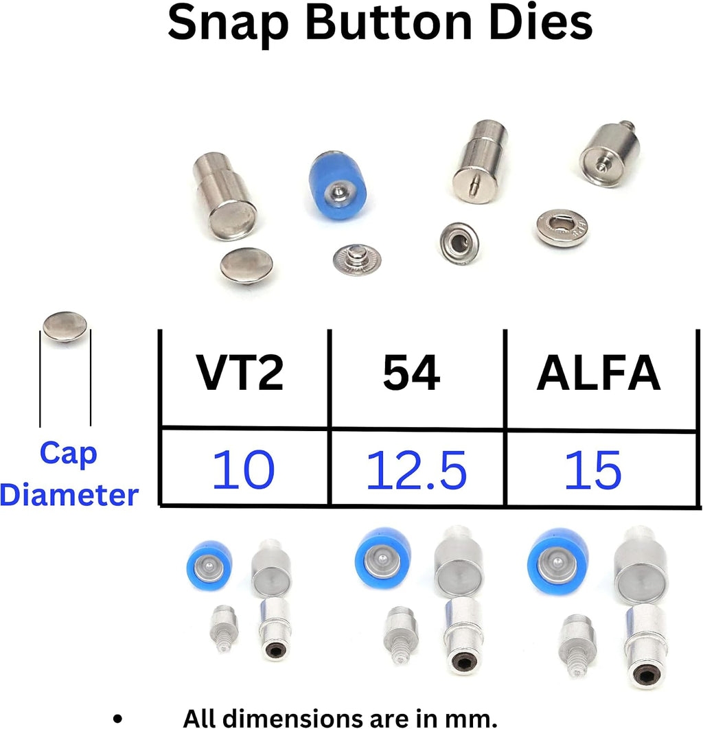 Hand Press Machine for Rivets, Snaps, Grommets, and Fabric Buttons - Complete Die Set Kit with Hole Punch for Leathercraft, DIY Projects, and Clothing