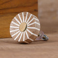 Indian Shelf Handmade 24 Piece Wooden Brown Wheel Unique Drawer Handles Dresser Knobs Cabinet Pulls Modern Decorative Touch
