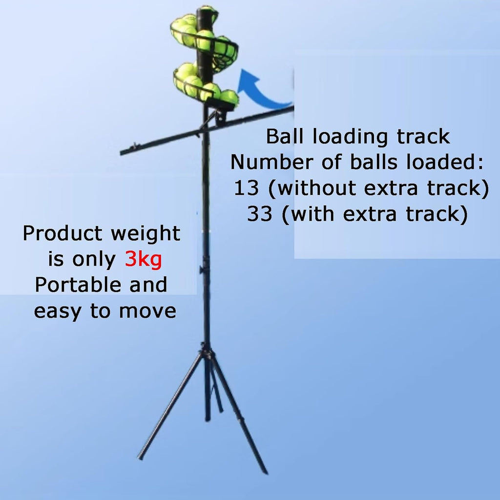 Tennis Ball Machine, Adjustable Height, Portable Manual Operation, Ideal for Beginners and Kids Training,Without Extra Track