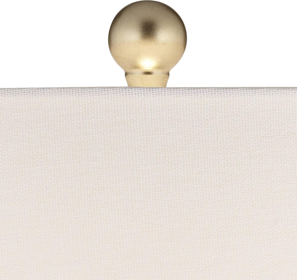 360 Lighting Nesbit 25' High Mid Century Modern Table Lamps Set of 2 USB Port White Gold Ceramic Metal Fabric Shade Living Room Charging Bedroom Bedside Nightstand House Office Home Reading Kitchen