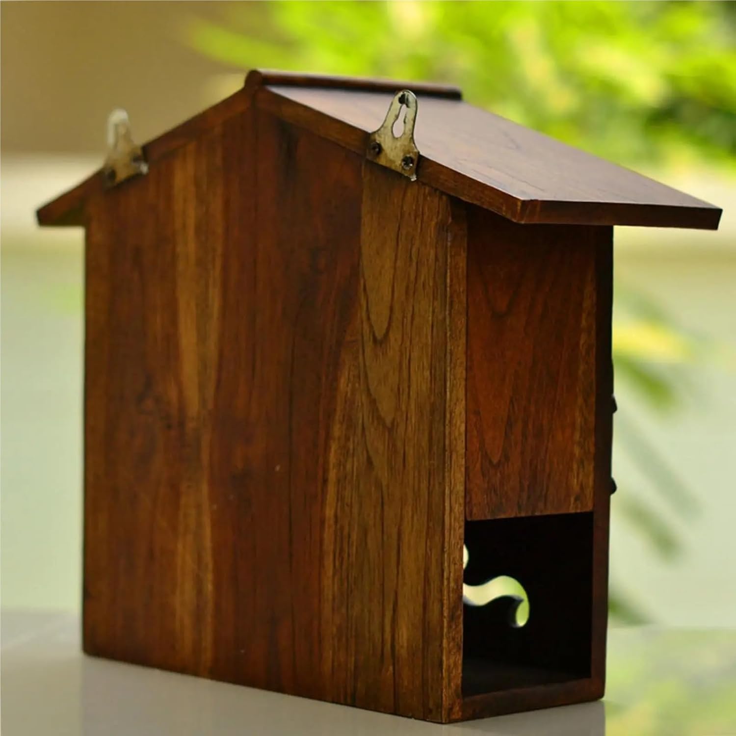 Hanging Locking Security Mailbox Rainproof Holds Documents Bills Letters Keys Home Decor Wooden for Office Mudroom for Home Office