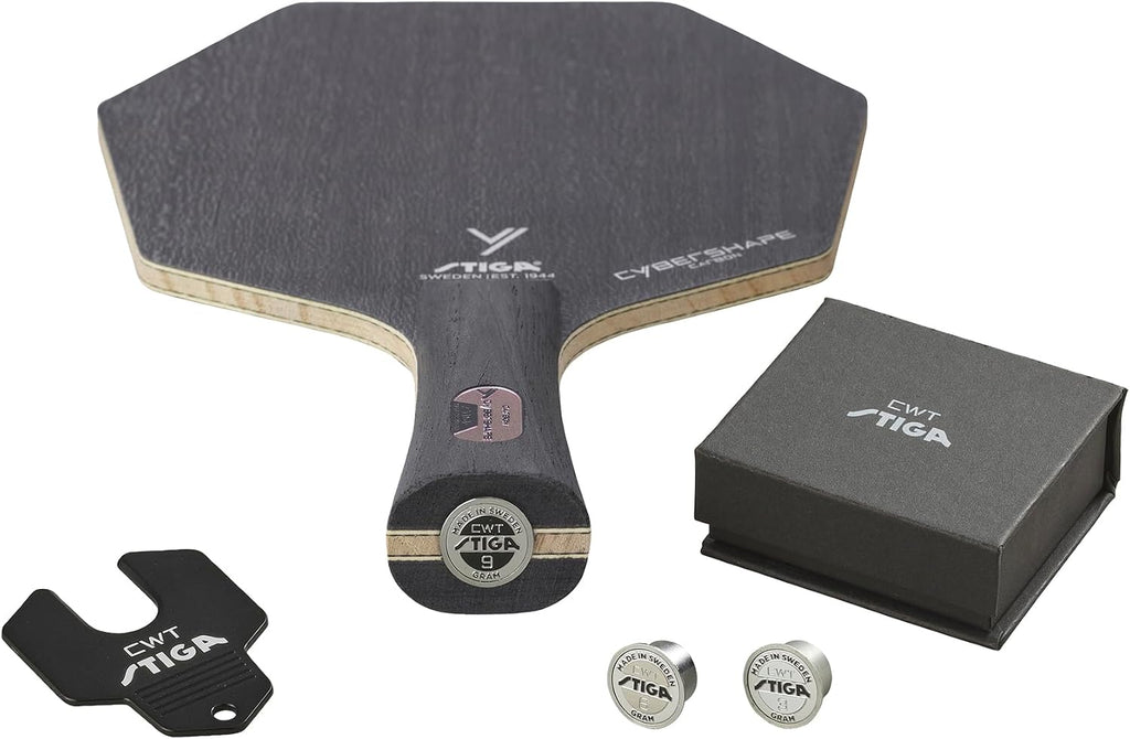 STIGA Cybershape Carbon CWT Table Tennis Blade with Custom Weight Technology I Superior Control, Enhanced Grip for Offensive Play