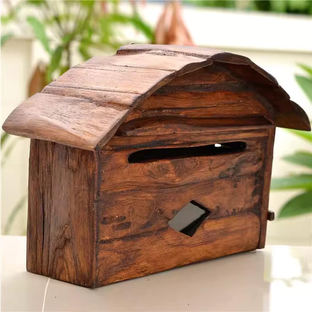 Wall Mounted Mailbox Outdoor Farmhouse Decor Hanging Postbox Rustic Decor Office Wooden Decorations