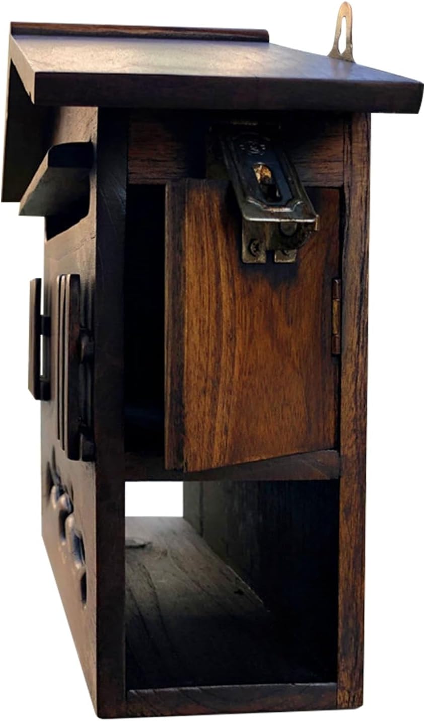Vintage Wall Mount Mailboxes, Wooden Cabin Mailbox, Rainproof Post Box for Outside, Cabin Post Box Suggestion Box House Decor 13 x 5 x 10 Inch