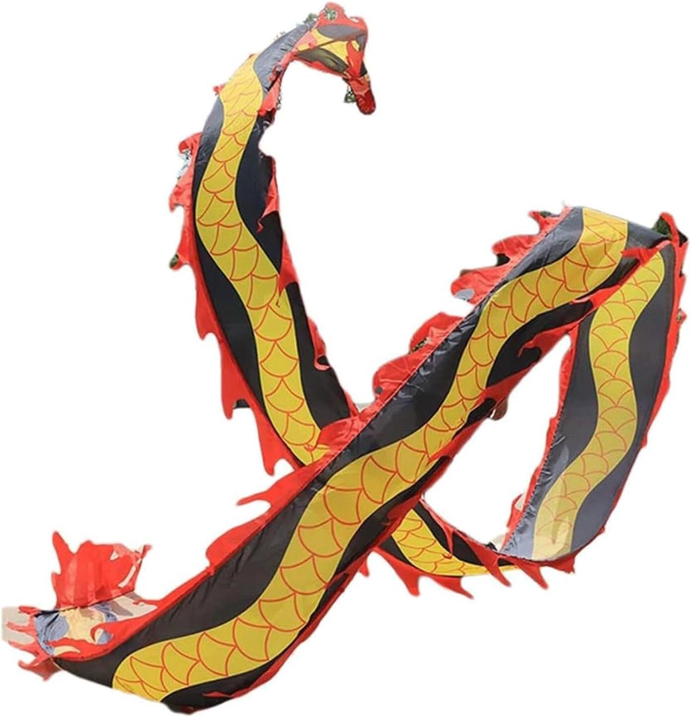 Traditional Dragon Lion Dance 3D Dragon Dance Colorful Ribbon Cloth Silk Flowy Spinning Streamers Chinese Lion Chinese New Year(12m/39.4ft)