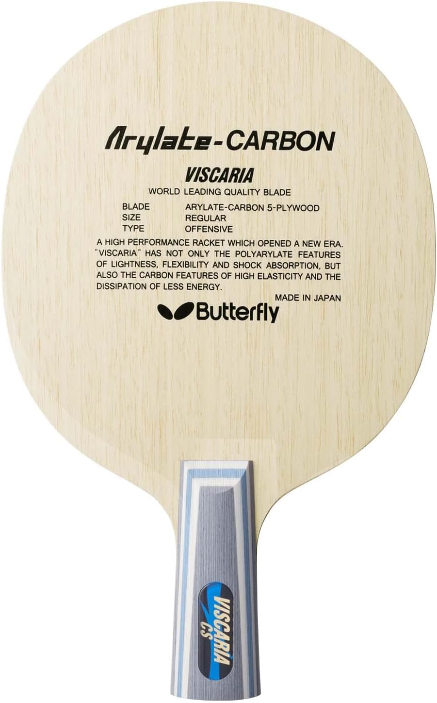 Butterfly Viscaria Table Tennis Blade ALC Blade - Professional Table Tennis Blade - Traditional or Reverse Backhand Chinese Penhold Handle Style - Made in Japan