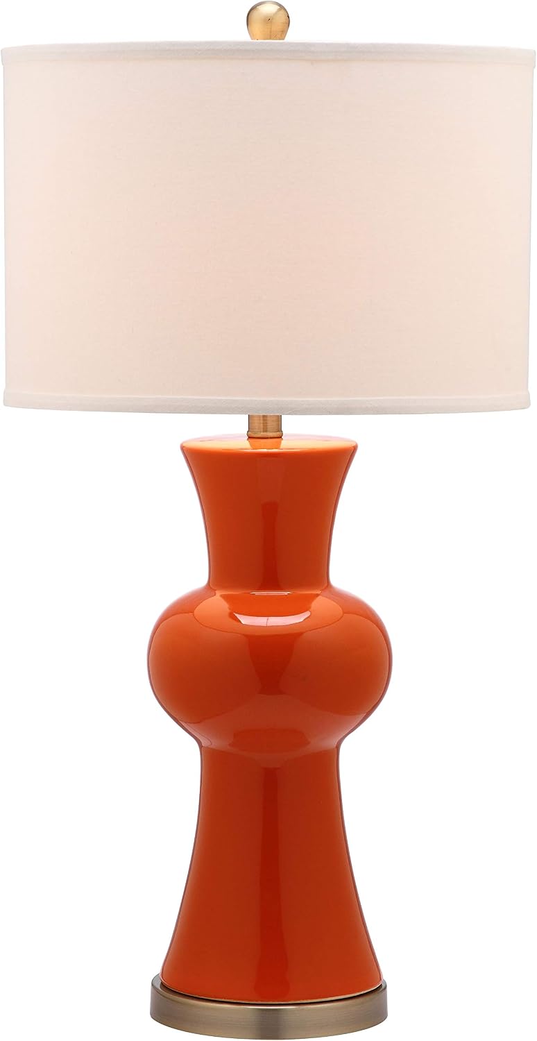 Safavieh Lighting Collection Lola Column Orange Table Lamp, Set of 2