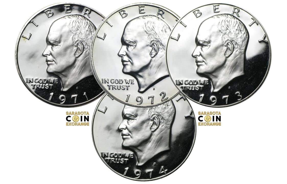 1971 S 1971, 1972, 1973 and 1974 San Francisco Mint Silver Proof Eisenhower Dollars $1 Ultra Cameo $1 Seller Seller