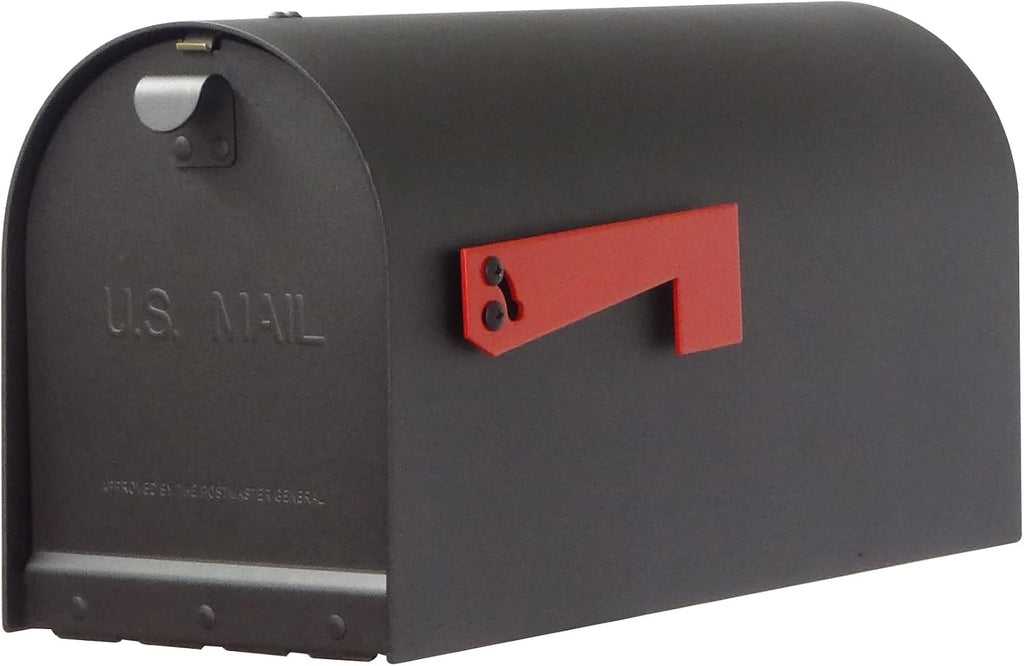 Special Lite Titan Curbside Mailbox with Springfield Post - Black Aluminum Mailbox with Direct Burial Post - SCH1016A-SPK710-BLK