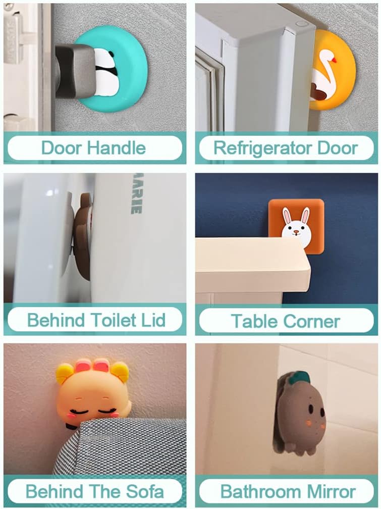 HEAGER Door Stop-Door Wedge Buffer,Round Decorative Door Stop for Door Handle, Silicone Tree Wall Door Stopper Soft, Durable Door Handle Wall Protector Wide Applications(Size:8 pcs) (Size : 12 pcs)