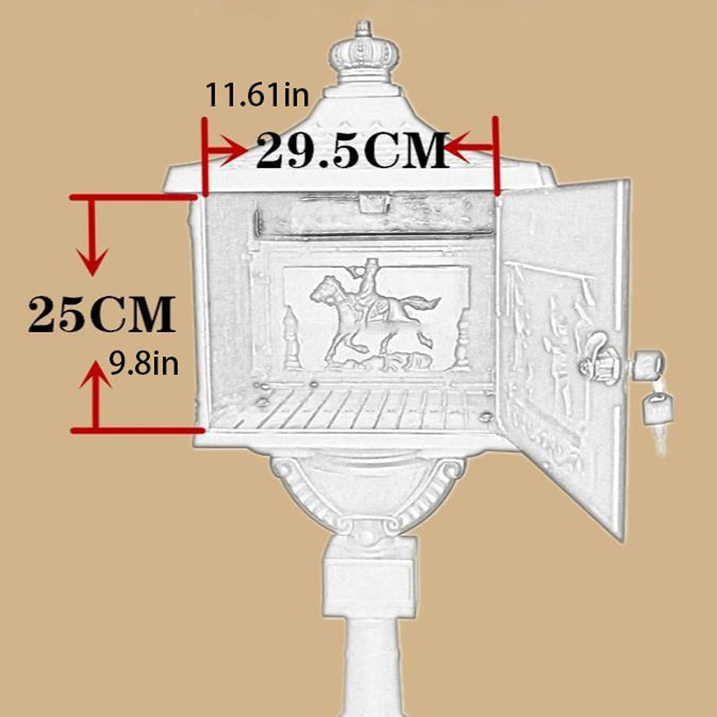 Post Box, Wall Mounted Letterbox, Letter Boxletterbox Mailbox With Lock Cast Security Stand Aluminum Mail Box Postal Box For Apartment Villa Home Garden Letter Newspaper Mailbox mailbox ( Color : F )