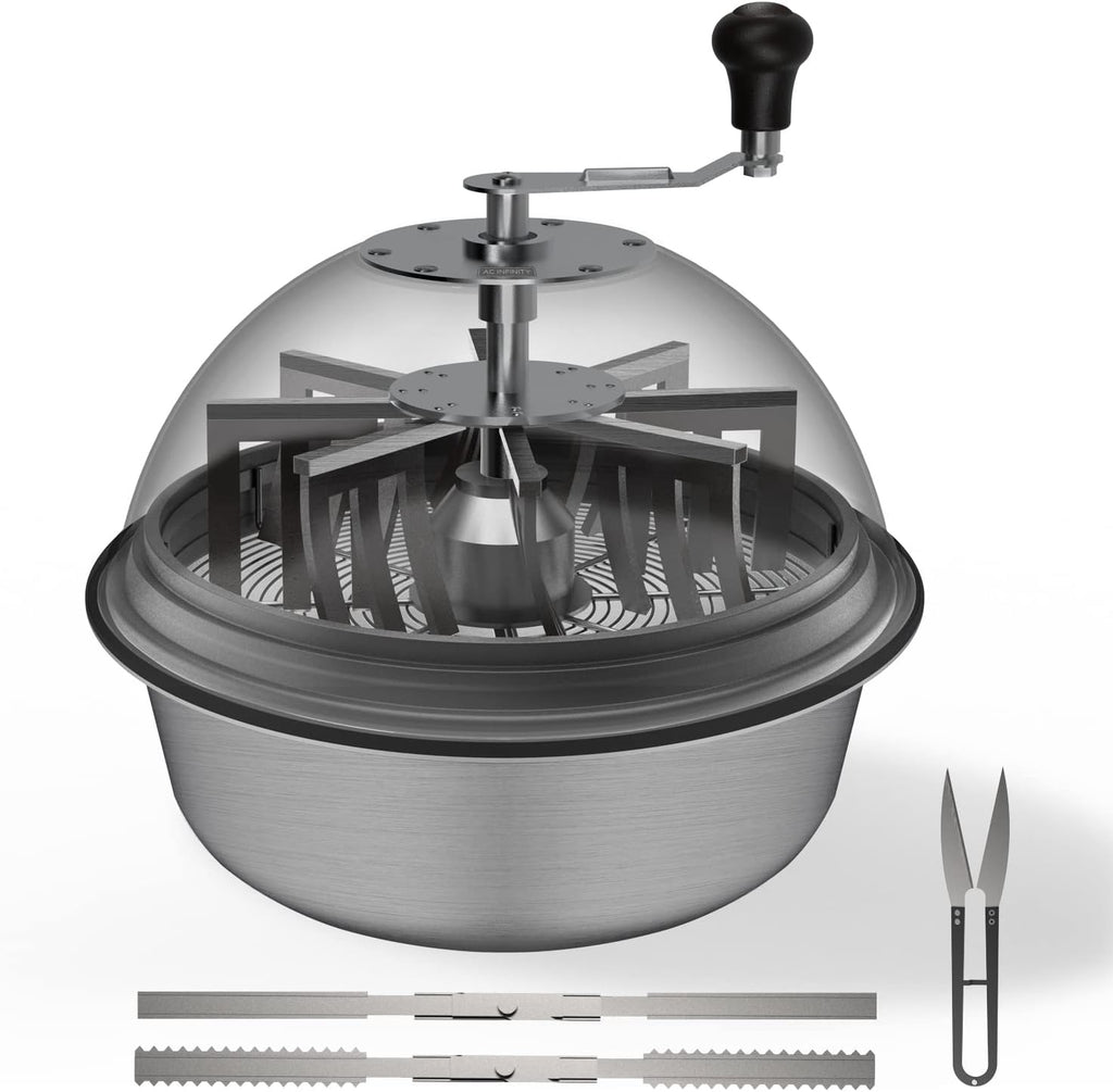 AC Infinity Bud Leaf Bowl Trimmer 16', Clear Visibility Dome with Sharp Stainless Steel Blades, for Twist Spin Cutting Leaves, Buds, Flowers, Hydroponics Plants